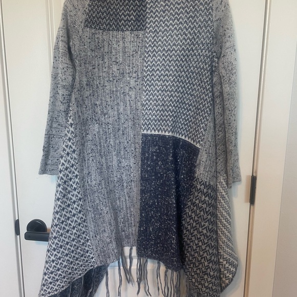 Navy and grey Women's Sweater - Picture 2 of 3